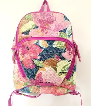 Vera Bradley Iconic Campus Backpack Pink Quilted Floral Backpack thumbnail 1