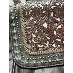 Trinity Ranch Brown Backpack Tooled Leather Bag‎ Western Cowgirl thumbnail 2