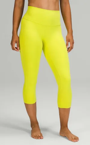 Lululemon Align High-Rise Crop Athletic Yellow Leggings 21" Size 6 thumbnail 1