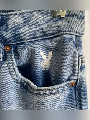 PacSun Playboy high waist straight leg back slash rainbow pocket casual jeans 25 thumbnail 7