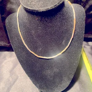 Small silver tone collar necklace thumbnail 1