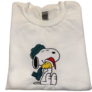 Gildan Snoopy & Woodstock Christmas embroidered pullover size small thumbnail 1
