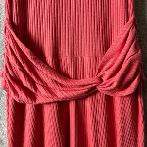 Anthropologie Ribbed Kingsolver Dress MD Handkerchief Hem‎ Coral Summer Tropical thumbnail 4