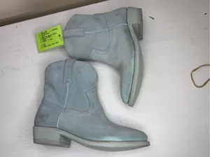 Frye Billy Short Baby Blue Suede Leather Western Boots Size 6 thumbnail 2