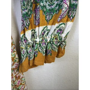 Umgee orange large Floral Shirt Midi Dress bohemian western 90's boho y2k casual thumbnail 4
