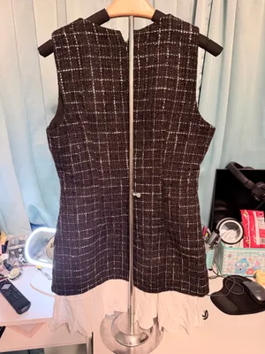 Commence Black & White Tweed pleated hem dress thumbnail 3