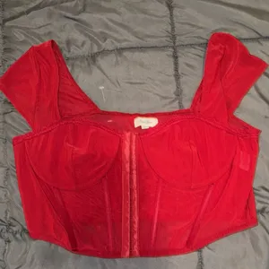 Urban Outfitters Red Lace Corset thumbnail 1