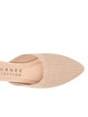 NWT Journee Collection Womens Knit Slip-On Aniee Mules ANIEE Beige Brown 7M thumbnail 4