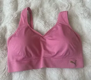 Puma Women's Vibrant Pink Sports Bra thumbnail 1