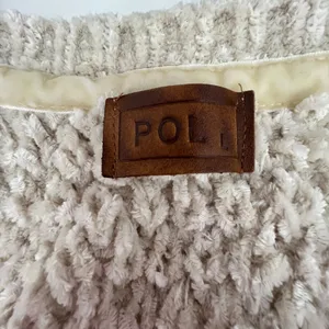 POL Chunky‎ Knit Cream Open Front Popcorn Cardigan Patch Pockets Cottage L NWOT thumbnail 2