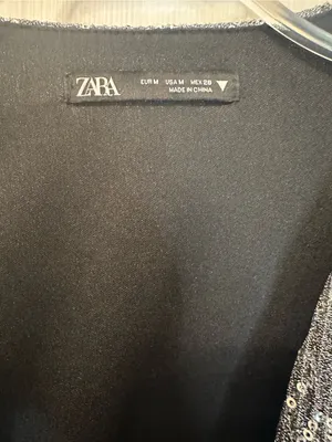 Zara Metallic Silver Twist-Front Long-Sleeve Crop Top thumbnail 7