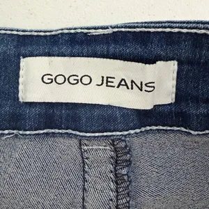 Gogo Jeans Y2k Gogo Womens Dark Wash Flare Leg‎ Embroidered Studded Denim Blue LowRise 7/28 thumbnail 8