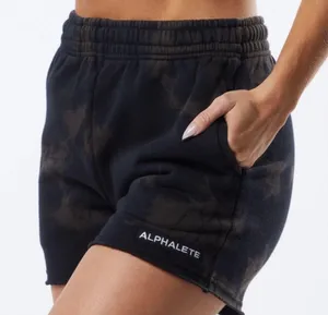 Alphalete Womens Washed Row-Cut Short - Faded Black , Size Medium thumbnail 1