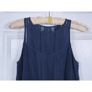 Vintage Y2K Abercrombie Crochet Lace Swing Dress XS Navy Fall Preppy Cottage thumbnail 5