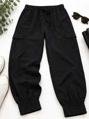 Pinch Black Drawstring Cargo Jogger Pants Lightweight Utility Pocket Pants L EUC thumbnail 2