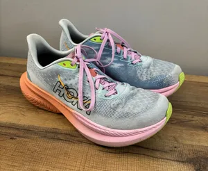 Hoka Mach 6 Athletic Running Shoes Pink Light Blue Women’s thumbnail 1
