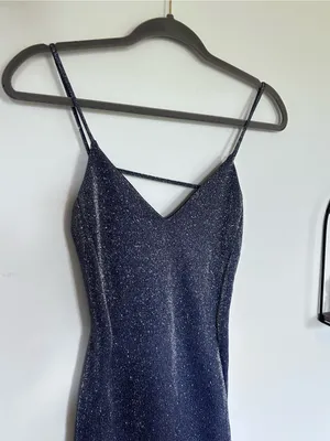 Windsor V Neck Open Strappy Back Sleeveless Glittery Sparkly Mini Dress Small thumbnail 3