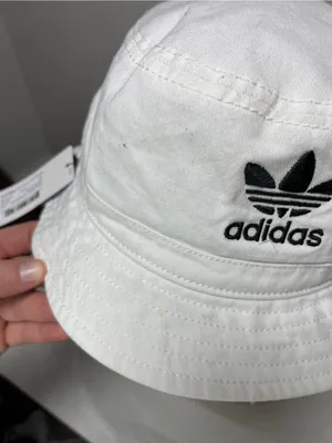 Adidas NWT White Bucket Hat Y2K Sporty Sun Protection Coaching Summer thumbnail 4