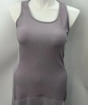 Athleta large lilac athletic fitted ribbed dress thumbnail 1