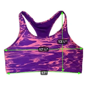 Nike Pro Dri-FIT Purple Pink Abstract Racerback Unlined Sports Bra Women's XL thumbnail 8