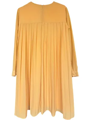 Rachel Parcell Yellow‎ Gold Pleated Long Sleeve Dress Sz M thumbnail 4