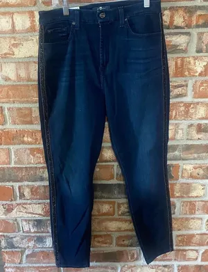 high waisted embellished ankle skinny jeans-Gwenevere thumbnail 1