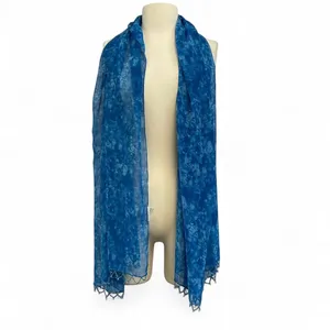 White Stag Blue Tie-Dye Beaded Sarong Maxi Skirt Scarf Cover Up thumbnail 2