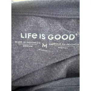 Life‎ Is Good Sweatshirt Womens M Blue Floral Embroidered Pullover Boho Lounge thumbnail 4