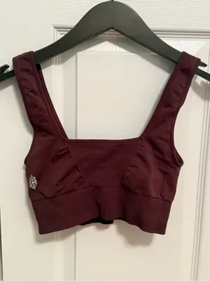 Free People Movement Good Karma Sports Bra in Black Cherry thumbnail 3