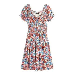 NWT J. Crew Floral Farmers Market Ladybug Print Midi Tiered Dress Size 0 | XS thumbnail 13