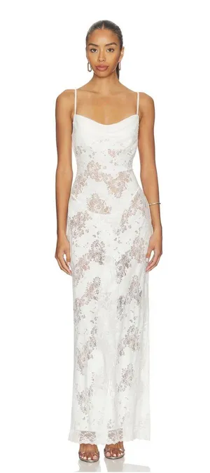 I.Am.Gia Leona White Lace Cutout Maxi Dress thumbnail 1
