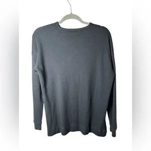 American Eagle Women’s Waffle Knit Long Sleeve Crewneck Top‎ Gray Size Small thumbnail 4