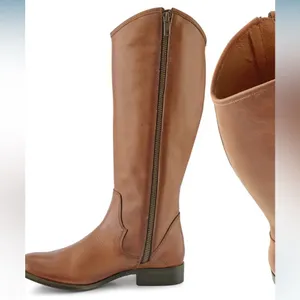 Frye Marissa Medallion inside zip Tall boot Color: Cognac Size 8.5 NIB thumbnail 5