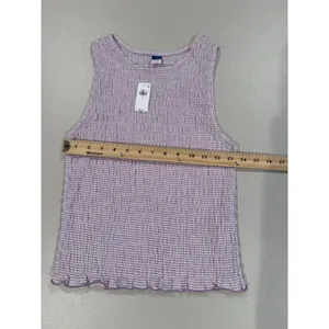 NEW Old Navy Smocked Top Women Small Cottage Prairie Vacation Travel Lightweight thumbnail 5
