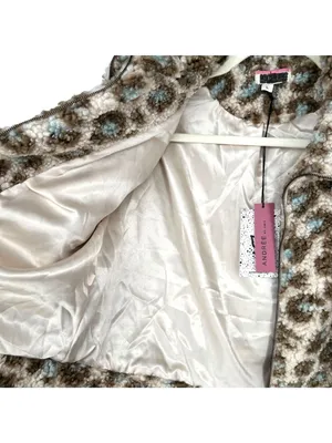 Andree By Unit Faux Fur Leopard Print Teddy Cropped Jacket Size Large NWT thumbnail 10