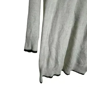 Cupcakes and Cashmere Sweater Dress Women’s med Ivory Gray Trim Stretch d15 thumbnail 3
