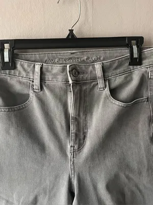American Eagle Grey Super Hi Rise Jeggings Size 10 thumbnail 2