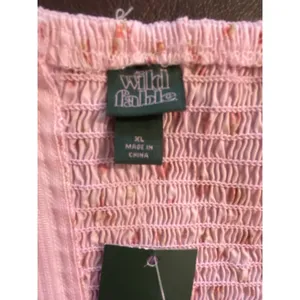 Wild Fable NWT Pink Floral Strapless Midi‎ Dress Smocked XL Cottagecore Soft Girl Romantic thumbnail 4