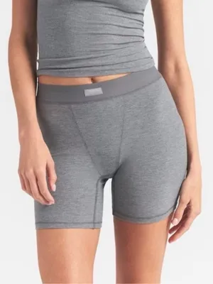 Skims Soft Lounge Rib Boxers in Heather Gray thumbnail 1