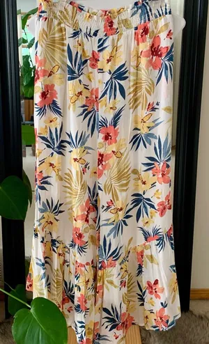 Boho Floral Wide Leg Lightweight Pants Size M thumbnail 1