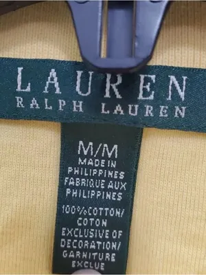 Lauren Ralph Lauren Vintage Women's Yellow Preppy Embroidered‎ Crest Polo Size M thumbnail 3