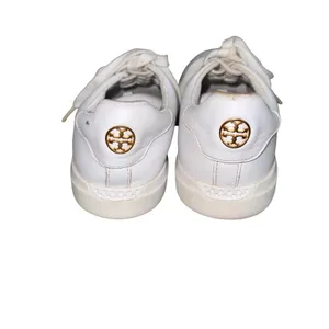 Tory Burch Howell Court Sneaker Womens 7M White Good Leather Gold‎ Logo 73057 thumbnail 3