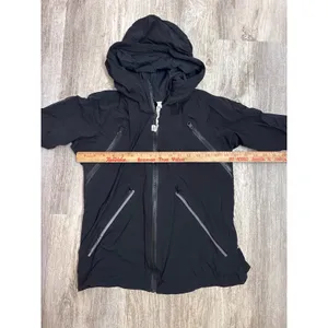 Lululemon‎ Make It Rain Running Jacket Black Hooded Zip Windbreaker Size 4 thumbnail 6