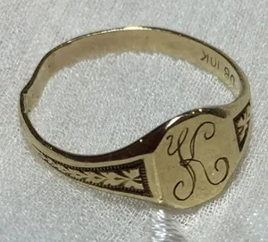 ANTIQUE OSTBY & BARTON 10K GOLD BABY RING Sz 2 thumbnail 1
