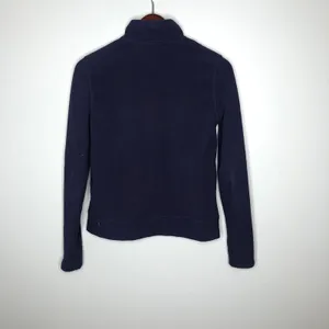 Lilly Pulitzer navy blue full zip up fleece jacket pockets preppy collar small thumbnail 7