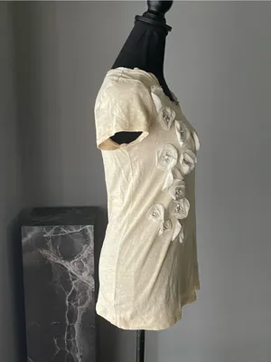 Ann Taylor Loft off White Embellished Shirt thumbnail 2