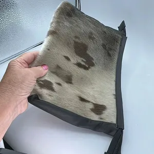 Artisan made faux fur clutch -travel bag. thumbnail 3
