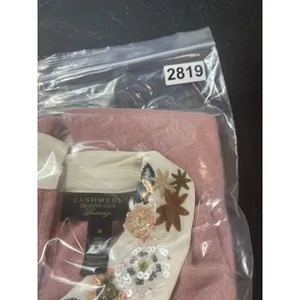 Cashmere Charter Club Sweater Womens M Pink 100% Cashmere Embellished Collar thumbnail 12