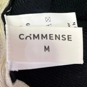 Commense Black White Colorblock Turtleneck Knit Pullover Sweater Top Size M thumbnail 4