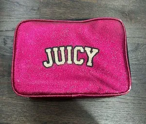 Juicy couture sparkly pink makeup cosmetic bag thumbnail 1